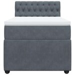 vidaXL Sommier à lattes de lit et matelas Gris foncé 90x200 cm Velours