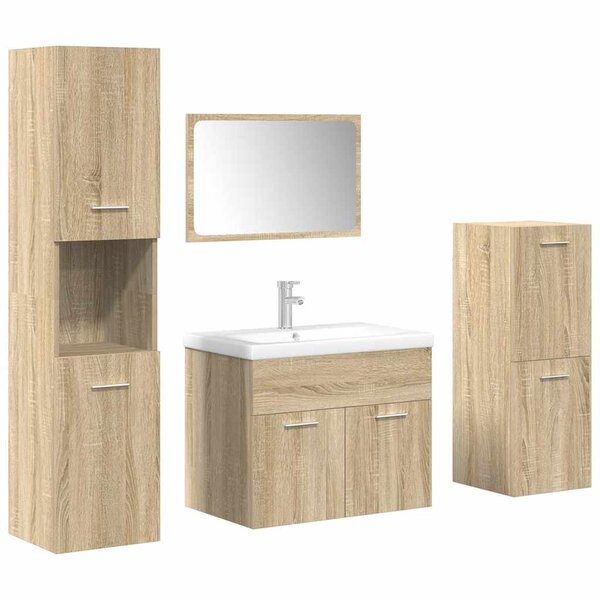 vidaXL Ensemble de meubles de salle de bain 5 Pièces chêne sonoma