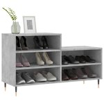 vidaXL Armoire à chaussures Gris béton 102x36x60 cm Bois d'ingénierie