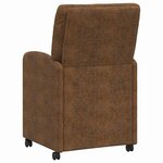 vidaXL Chaises de Salle à Manger avec Roues 2 pc Simili cuir suédé