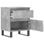 vidaXL Tables de chevet 2 Pièces gris béton 40x35x50 cm bois d’ingénierie