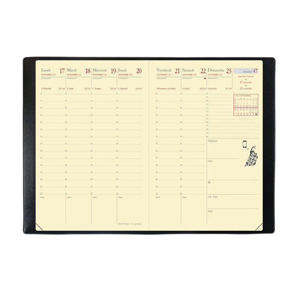 Agenda Affaires Prestige + Répert. Montebel noir 10 x 15 cm Quovadis