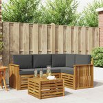 vidaXL Ensemble de canapés d'extérieur 5 Pièces Naturel et Anthracite