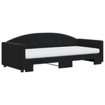 vidaXL Lit de jour avec gigogne et matelas noir 90x190 cm velours