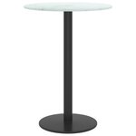 vidaXL Dessus de table blanc Ø30x0 8cm verre trempé avec design marbre