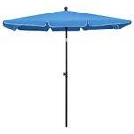 vidaXL Parasol de jardin avec mât 210x140 cm Bleu azuré