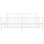 vidaXL Cadre de lit métal sans matelas et pied de lit blanc 193x203 cm