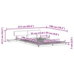 vidaXL Cadre lit avec tables de chevet 135x190cm en bois massif