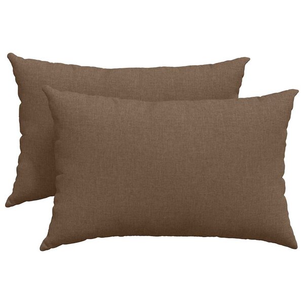 vidaXL Coussins de canapé 2 Pièces Marron 60 x 40 cm tissu