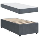 vidaXL Cadre de lit avec matelas Gris foncé 90 x 190 cm tissu