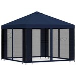 vidaXL Abri de jardin avec parois 3 x 3 m Bleu Polyester et Acier