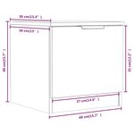 vidaXL Table de chevet Blanc brillant 40x39x40 cm