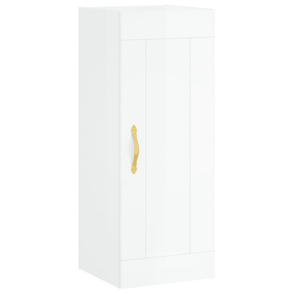 vidaXL Armoire murale blanc brillant 34 5x34x90 cm bois d'ingénierie