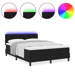 vidaXL Lit à ressorts avec matelas Noir 160 x 200 cm tissu