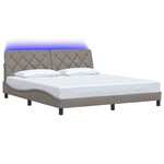 vidaXL Cadre de lit avec LED sans matelas taupe 180x200 cm tissu