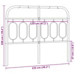 vidaXL Tête de lit métal blanc 120 cm