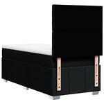 vidaXL Sommier à lattes de lit avec matelas Noir 90x190 cm Tissu