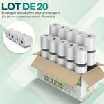 ACROPAQ 20 Rouleaux de Caisse 57x60x12mm- Thermique 49 9 m-Terminaux de paiement- 20 Bobines TPE- Sans BPA- Dimension Universelle