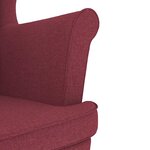 vidaXL Fauteuil avec repose-pied Rouge bordeaux Tissu