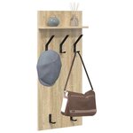 vidaXL Porte-manteau mural avec étagère Chêne sonoma 90 x 40 x 10 cm