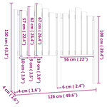 Vidaxl tête de lit blanc 126x4x110 cm bois massif de pin