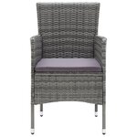 vidaXL Chaises à manger de jardin lot de 4 Résine tressée Gris