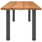vidaXL Table à manger marron clair bois de chêne massif rectangulaire
