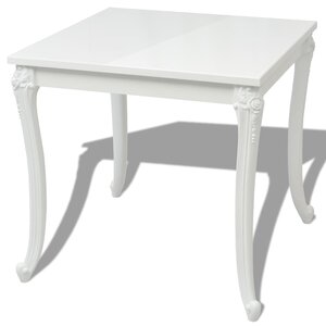 vidaXL Table à manger 80x80x76 cm blanc brillant