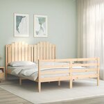 vidaXL Cadre de lit avec tête de lit 160x200 cm bois massif