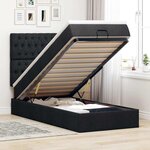 vidaXL Cadre de lit ottoman avec matelas noir 100x200cm tissu
