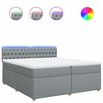 vidaXL Sommier à lattes de lit avec matelas Gris clair 200x200cm Tissu