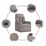 vidaXL Fauteuil inclinable électrique Taupe Tissu