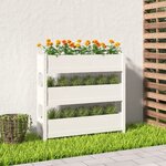 vidaXL Jardinière Blanc 112x25x104 5 cm Bois massif de pin