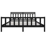 vidaXL Cadre de lit Noir Bois massif 200x200 cm
