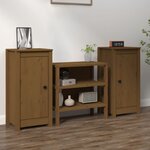 vidaXL Buffets 2 Pièces marron miel 40x35x80 cm bois massif de pin