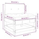 vidaXL Canapé central avec coussins blanc bois de pin massif