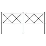 vidaXL Tête de lit métal noir 180 cm