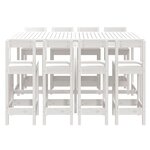 vidaXL Ensemble de bar de jardin 9 Pièces blanc bois de pin massif