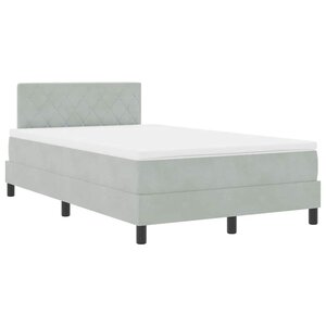 vidaXL Lit à ressorts avec matelas Gris clair 120 x 200 cm Velours