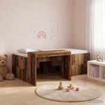 vidaXL Lit haut pour enfants avec bureau Bois ancien 75 x 190 cm