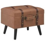 vidaXL Tabouret de rangement 40 cm Marron Similicuir