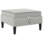 vidaXL Pouf avec Rangement Gris clair Velours