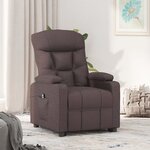 vidaXL Fauteuil inclinable électrique Marron foncé Tissu