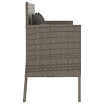vidaXL Banc de jardin avec coussins gris résine tressée