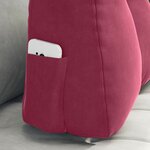 vidaXL Coussin de Dos Bordeaux 60 x 24 x 50 cm Velours