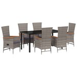 vidaXL Ensemble de salle à manger pour jardin 7 Pièces Gris Poly rotin