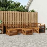 vidaXL Ensemble de canapés d'extérieur 7 Pièces Naturel