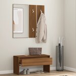 vidaXL Ensemble de meubles de couloir Chêne marron Bois d'ingénierie