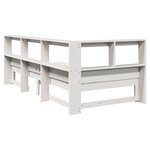 vidaXL Lit bibliothèque sans matelas blanc 75x190cm bois de pin massif