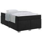vidaXL Cadre de lit avec matelas Noir 120 x 200 cm tissu